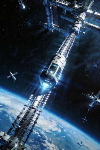 电影《流浪地球2》太空电梯壮观场景